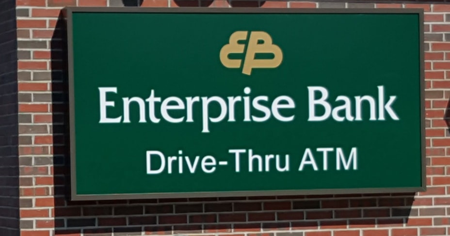 Enterprise Bank Nashua NH LED illuminated sign cabinet Nashua NH MA